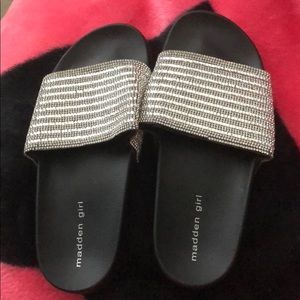Madden Girl Slides  with rhinestones- NWOT